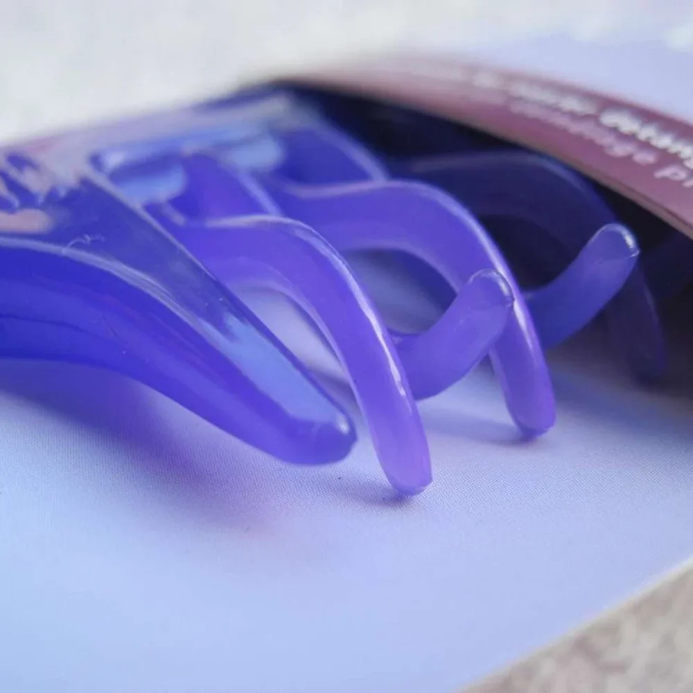 Goody Purple Plastic Frame Handle Curved Wide Teeth Detangling Hair Comb Wet Dry
